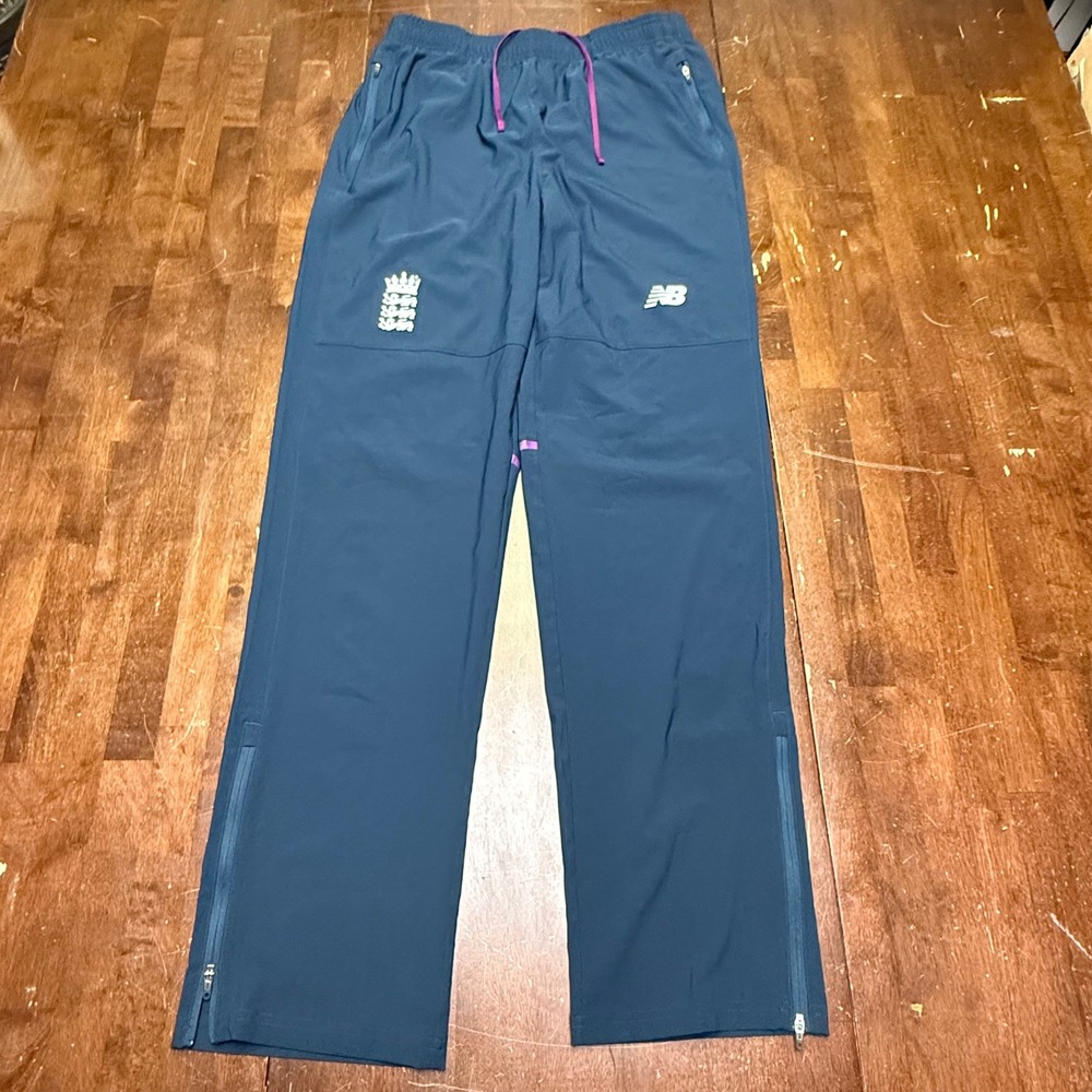 New Balance England Cricket Board Pants Large Navy NB Dry Training Trousers